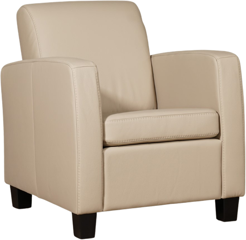 Leren fauteuil Joy - Toledo Leer Mastic - Hout zwart