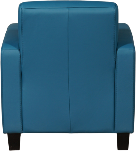 Leren fauteuil Joy - Toledo Leer Turquoise - Hout bruin-3