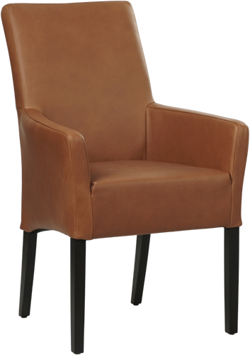 Leren eetkamerstoel Just - met armleuning - Rancho Leer Cognac