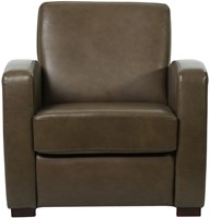 Leren fauteuil Kindly - Granada leer Ash - Hout bruin-2
