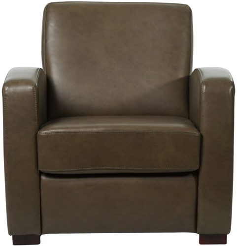 Leren fauteuil Kindly - Granada leer Ash - Hout bruin-2