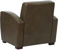 Leren fauteuil Kindly - Granada leer Ash - Hout bruin-3