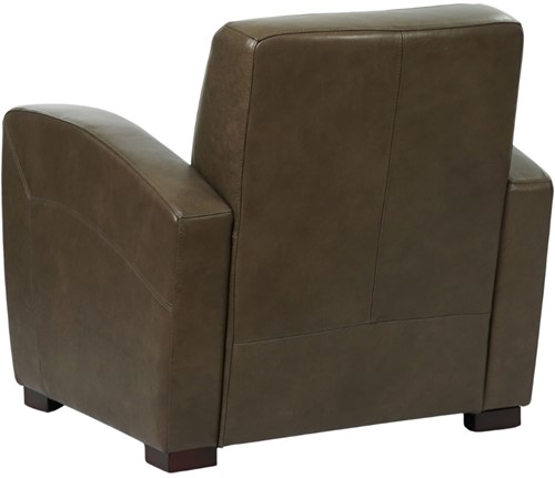 Leren fauteuil Kindly - Granada leer Ash - Hout bruin-3