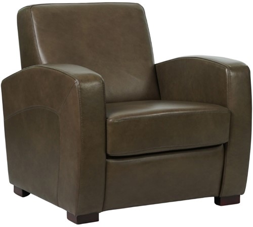 Leren fauteuil Kindly - Granada leer Ash - Hout bruin