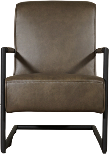 Leren fauteuil Lodge met sledepoot - Granada leer Ash-2