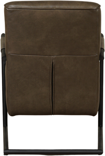 Leren fauteuil Lodge met sledepoot - Granada leer Ash-3