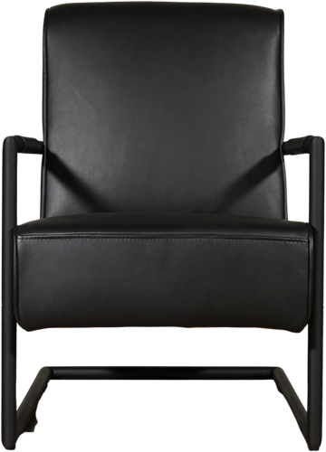 Leren fauteuil Lodge met sledepoot - Granada leer Black-2