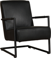 Leren fauteuil Lodge met sledepoot