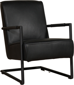 Leren fauteuil Lodge met sledepoot