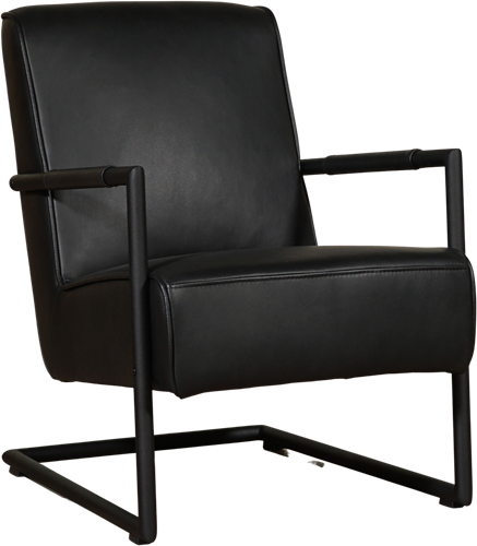 Leren fauteuil Lodge met sledepoot