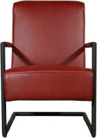 Leren fauteuil Lodge met sledepoot - Granada leer Rouge-2