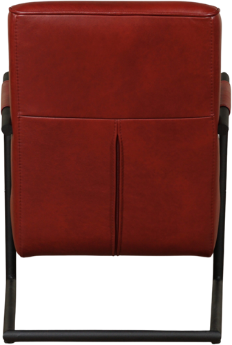 Leren fauteuil Lodge met sledepoot - Granada leer Rouge-3