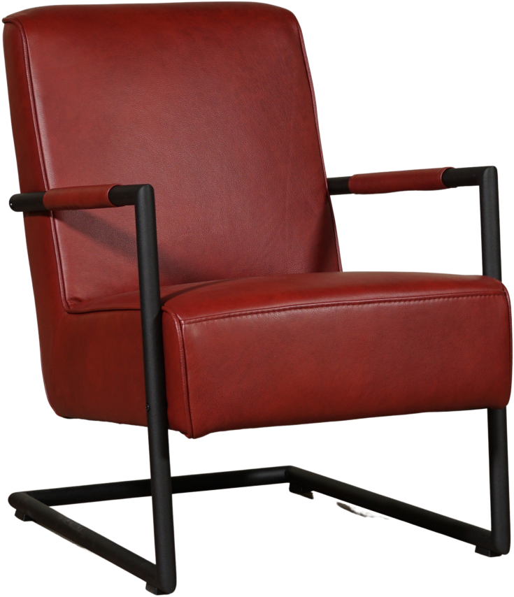 Gezichtsvermogen Winkelier toilet Leren fauteuil Lodge met sledepoot - Granada leer Rouge ShopX
