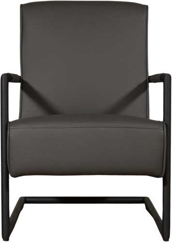 Leren fauteuil Lodge met sledepoot - Toledo Leer Antracite-2