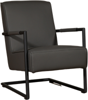 Leren fauteuil Lodge met sledepoot - Toledo Leer Antracite