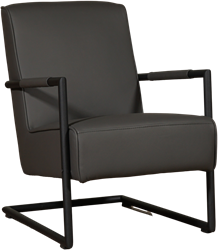 Leren fauteuil Lodge met sledepoot - Toledo Leer Antracite