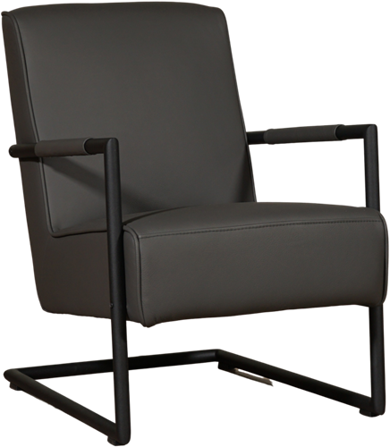 Leren fauteuil Lodge met sledepoot - Toledo Leer Antracite