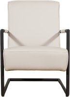 Leren fauteuil Lodge met sledepoot - Toledo leer Misty-2
