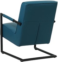 Leren fauteuil Lodge met sledepoot - Toledo Leer Turquoise-3