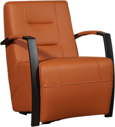 Leren industriële fauteuil Magnificent - Hermes Leer Cognac - Frame zwart