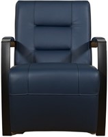 Leren industriële fauteuil Magnificent - Massif Leer Azzurro - Frame zwart-2