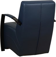 Leren industriële fauteuil Magnificent - Massif Leer Azzurro - Frame zwart-3