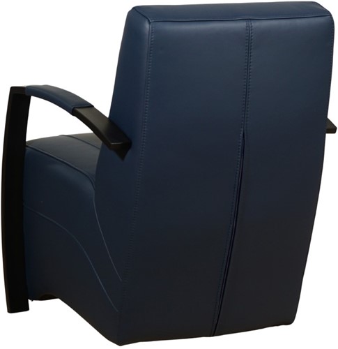 Leren industriële fauteuil Magnificent - Massif Leer Azzurro - Frame zwart-3