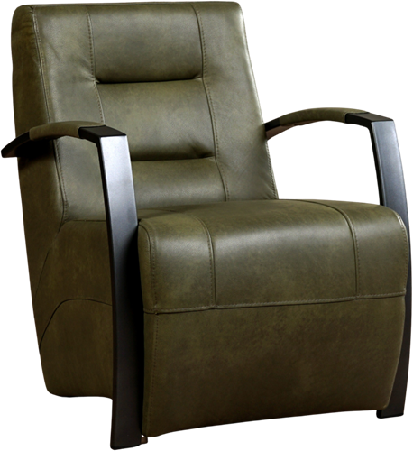 Leren industriële fauteuil Magnificent - Granada leer Moss - Frame zwart