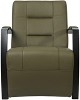 Leren industriële fauteuil Magnificent - Toledo leer Olive - Frame zwart-2