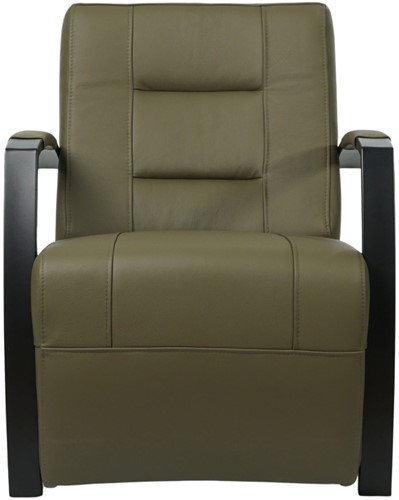 Leren industriële fauteuil Magnificent - Toledo leer Olive - Frame zwart-2