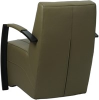 Leren industriële fauteuil Magnificent - Toledo leer Olive - Frame zwart-3