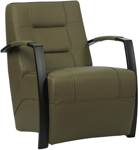 Leren industriële fauteuil Magnificent - Toledo leer Olive - Frame zwart