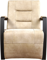 Leren industriële fauteuil Magnificent - Kenia Leer Taupe - Frame zwart-2