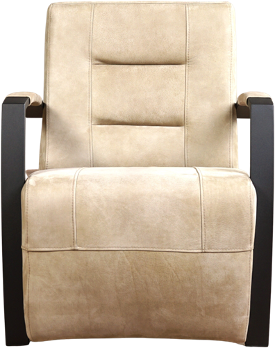 Leren industriële fauteuil Magnificent - Kenia Leer Taupe - Frame zwart-2