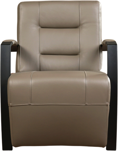 Leren industriële fauteuil Magnificent - Massif Leer Lava - Frame zwart-2