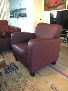 Leren fauteuil believe rood, rood leer, rode stoel