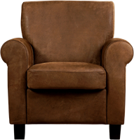 Leren fauteuil Perfection - Kenia Leer Brown - Hout bruin-2