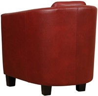 Leren kuipstoel Press - Granada leer Rouge - Hout bruin-3