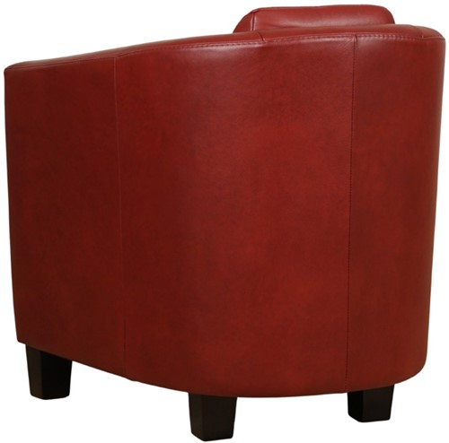 Leren kuipstoel Press - Granada leer Rouge - Hout bruin-3