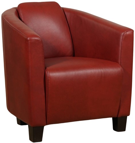 Leren kuipstoel Press - Granada leer Rouge - Hout bruin