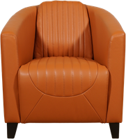 Leren kuipstoel Press Special - Massif Leer Amaretto - Hout zwart-2