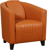 Leren kuipstoel Press Special - Massif Leer Amaretto - Hout zwart