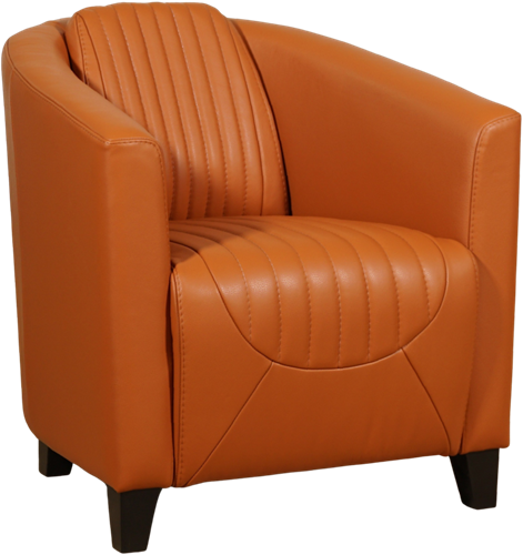 Leren kuipstoel Press Special - Massif Leer Amaretto - Hout zwart