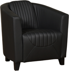 Leren kuipstoel Press Special - Toledo Leer Nero - Hout zwart