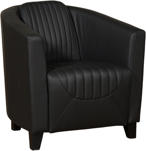 Leren kuipstoel Press Special - Toledo Leer Nero - Hout zwart