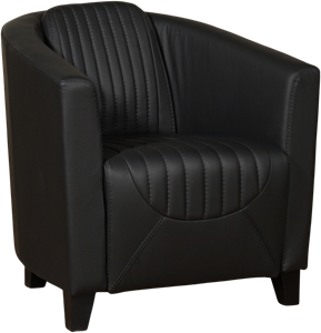Leren fauteuil press special 26 zwart, zwart leer, zwarte stoel
