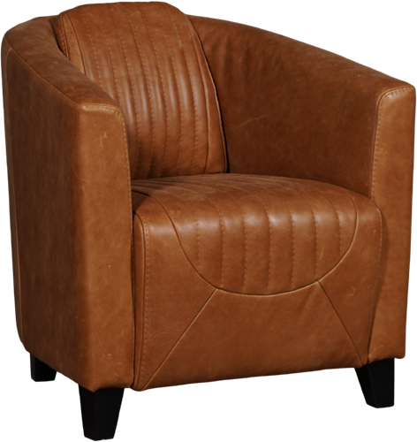 Leren kuipstoel Press Special - Granada leer Black - Hout bruin
