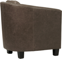 Leren kuipstoel Press Special - Vintage Elephant (donkerbruin) - Poot hout, Zwart-2