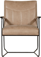 Taupe leren industriële fauteuil Right - Vintage Leer Taupe-2