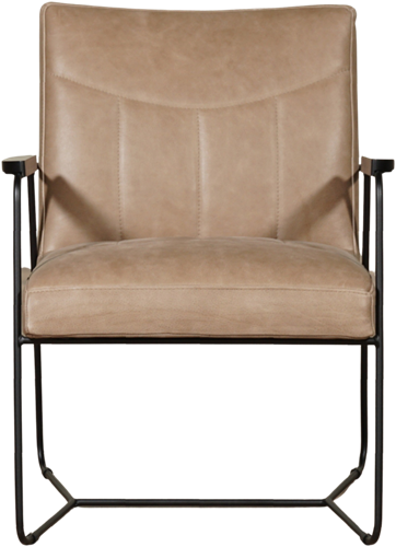 Taupe leren industriële fauteuil Right - Vintage Leer Taupe-2